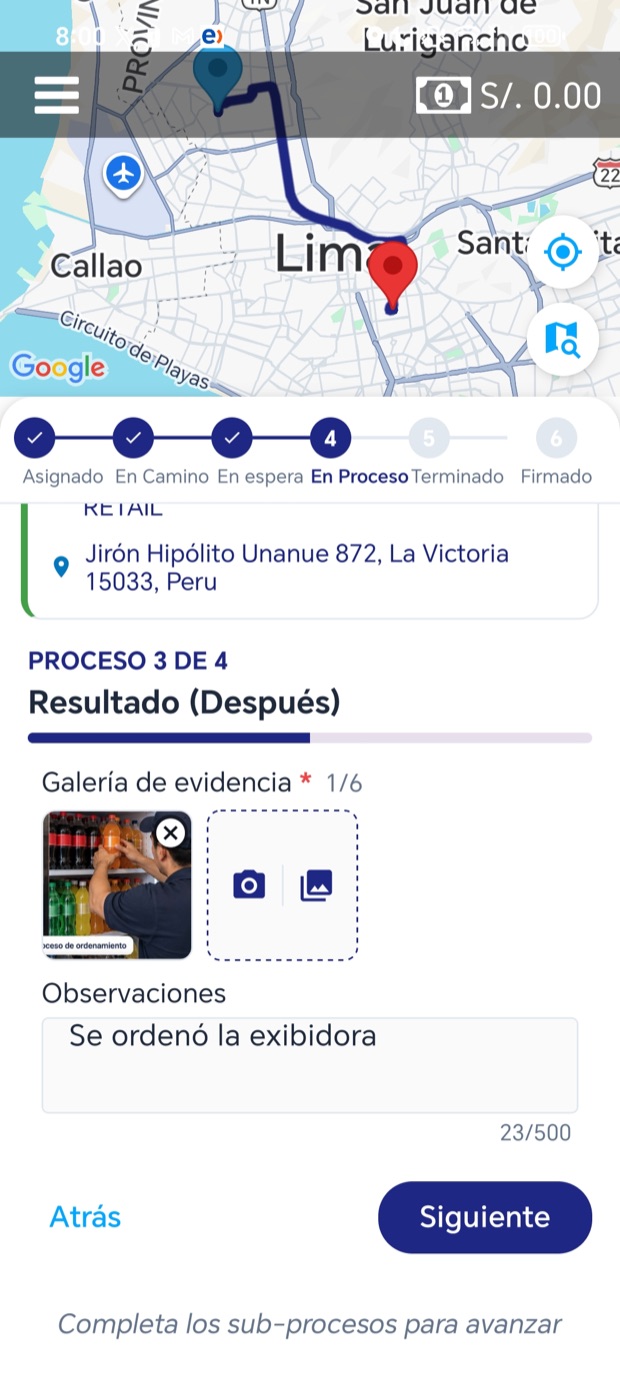 Resultado: foto de la exhibidora ordenada después del trabajo